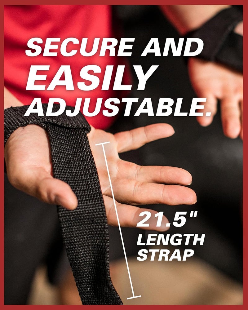 Harbinger Padded Cotton Lift Straps - Soft, Supportive Neotek Wrist Pads - 21.5" Length, 1.5" Width - Reinforced Edges & Heavy-duty Stitching - Cushions Wrists for Lifting Support - Image 3